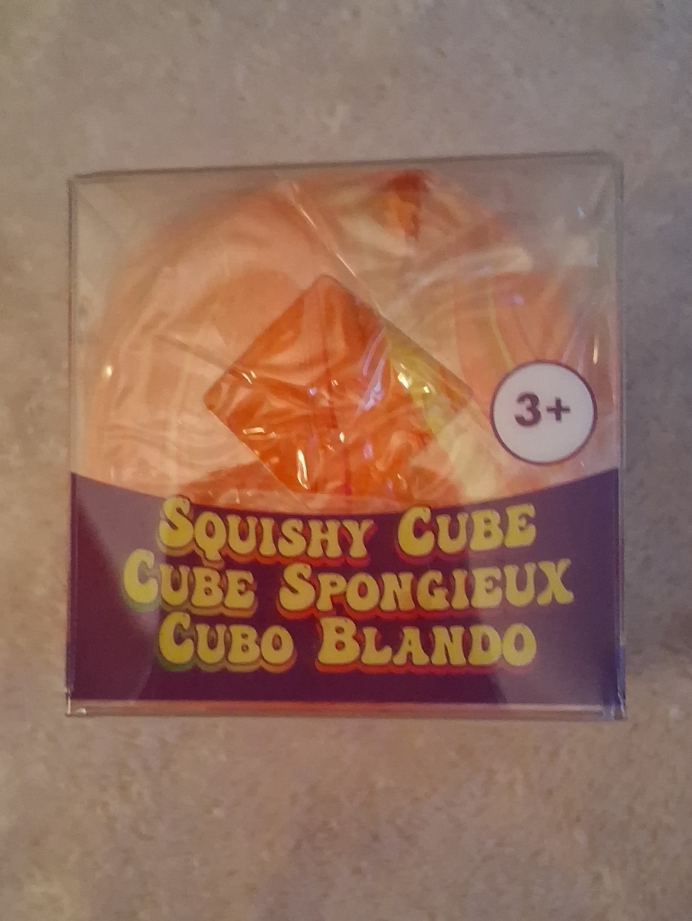 Squishy Cube Orange Foam Stress Toy by